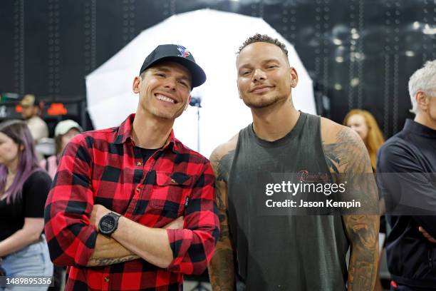 Granger Smith and Kane Brown attend the 2023 iHeartCountry Festival presented by Capital One at Moody Center on May 13, 2023 in Austin, Texas.