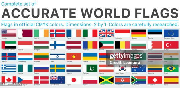 accurate world flags in official cmyk colors - danish flag stock illustrations