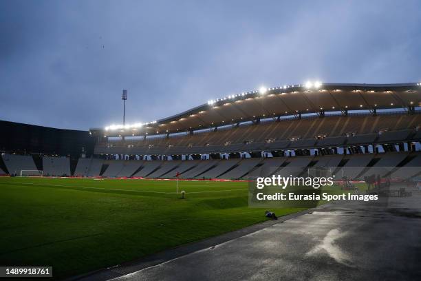 General view of the Olympic Stadium fields during the Super Lig match between Fatih Karagumruk SK and Fenerbahce at on April 10, 2023 in Istanbul,...