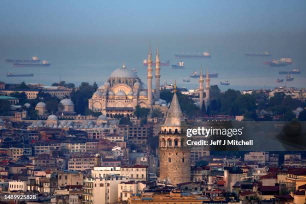 General city view during election day on May 14, 2023 in Istanbul, Turkey. Today, President Recep Tayyip Erdogan faces his biggest electoral test as...