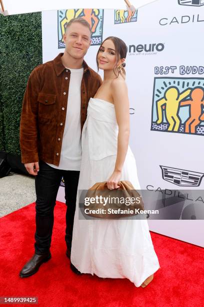 Christian McCaffrey and Olivia Culpo attend the 6th Annual Best Buddies' Celebration of Mothers on May 13, 2023 in Los Angeles, California.