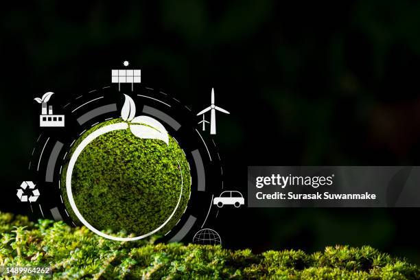 natural environment and carbon neutral concepts in hand for net zero emissions targets. weather-neutral long-term strategy target cloud in green net zero - carbon reduction stock pictures, royalty-free photos & images