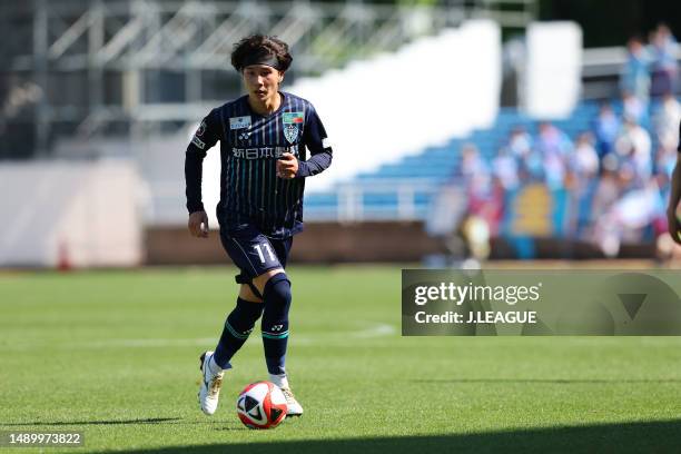 Yuya YAMAGISHI of Avispa Fukuoka in action during the J.LEAGUE Meiji Yasuda J1 13th Sec. Match between Avispa Fukuoka and Sagan Tosu at BEST DENKI...