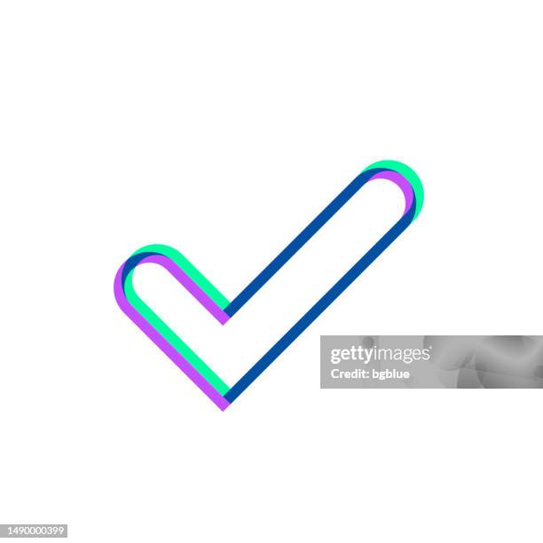 check mark. icon with two color overlay on white background - green check mark transparent background stock illustrations
