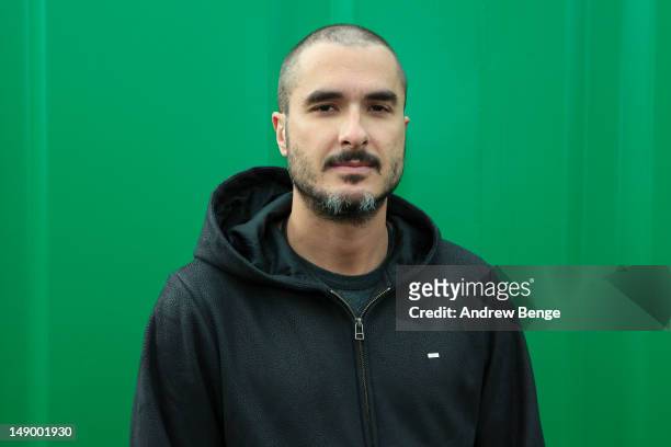 Zane Lowe poses backstage during Cockrock music festival at Wellington Farm on July 21, 2012 in Cockermouth, United Kingdom.