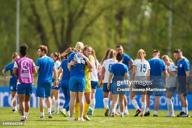 Sophia Poor of England reacts during the UEFA Women's European Under-17 Championship 2022/23 Group B match between England and Poland at Voru...