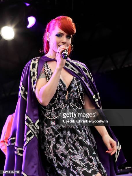 Ana Matronic of Scissor Sisters performs on the America stage on Day 1 of BT River Of Music Festival at Tower of London on July 21, 2012 in London,...