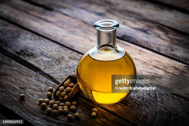 soy oil bottle close up. copy space - jug stock pictures, royalty-free photos & images