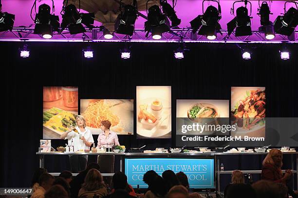 Personality Martha Stewart speaks onstage at the "Martha Stewart's Cooking School" panel during day 1 of the PBS portion of the 2012 Summer TCA Tour...