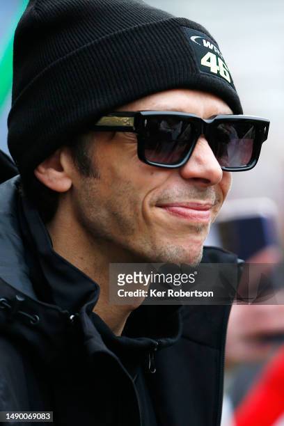 Valentino Rossi of Italy and Team WRT BMW prepares to drive during the Fanatec GT World Challenge Europe race at Brands Hatch on May 14, 2023 in...