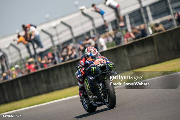 Fabio Quartararo of France and Monster Energy Yamaha MotoGP rides in front of his home fans during the Race of the MotoGP SHARK Grand Prix de France...