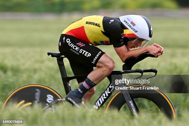 Remco Evenepoel of Belgium and Team Soudal - Quick Step sprints during the 106th Giro d'Italia 2023, Stage 9 a 35km individual time trial stage from...