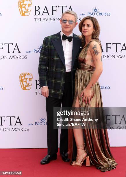 Martin Freeman and Rachel Mariam attend the 2023 BAFTA Television Awards with P&O Cruises at The Royal Festival Hall on May 14, 2023 in London,...