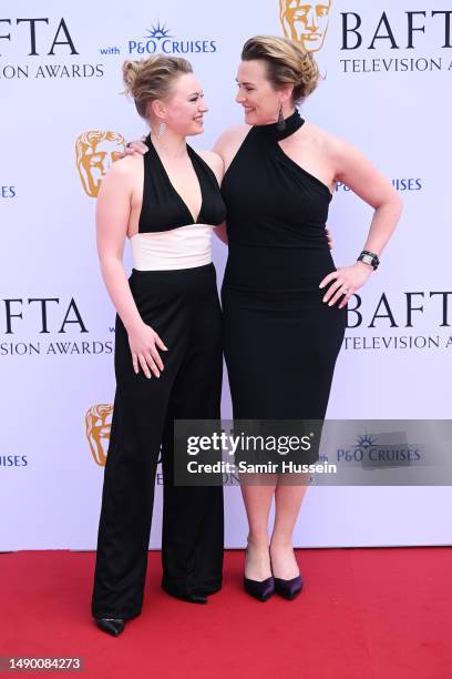 Mia Threapleton and Kate Winslet attend the 2023 BAFTA Television Awards with P&O Cruises at The Royal Festival Hall on May 14, 2023 in London,...