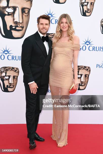 Joel Dommett and Hannah Cooper attend the 2023 BAFTA Television Awards with P&O Cruises at The Royal Festival Hall on May 14, 2023 in London, England.
