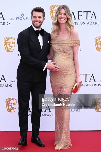 Joel Dommett and Hannah Cooper attend the 2023 BAFTA Television Awards with P&O Cruises at The Royal Festival Hall on May 14, 2023 in London, England.