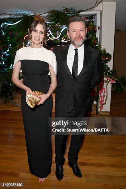 Ellie Taylor and Phil Black attend the Champagne Reception during the 2023 BAFTA Television Awards with P&O Cruises at The Royal Festival Hall on May...