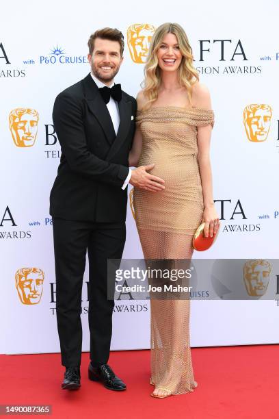 Joel Dommett and Hannah Cooper attend the 2023 BAFTA Television Awards with P&O Cruises at The Royal Festival Hall on May 14, 2023 in London, England.
