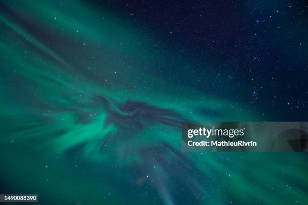 northern lights in iceland : kirkjufell, snaefellsnes - icefall stock pictures, royalty-free photos & images