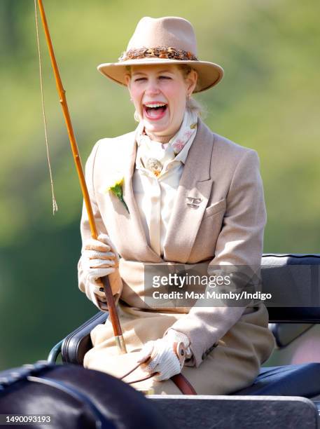 Lady Louise Windsor takes part in the 'Pol Roger Meet of The British Driving Society' on day 4 of the 2023 Royal Windsor Horse Show in Home Park,...