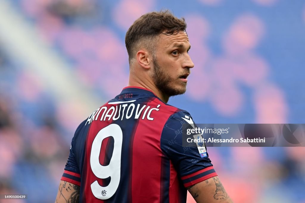 Marko Arnautovic of Bologna FC looks on during the Serie A match Marko Arnautovic of Bologna FC looks on during the Serie A match
