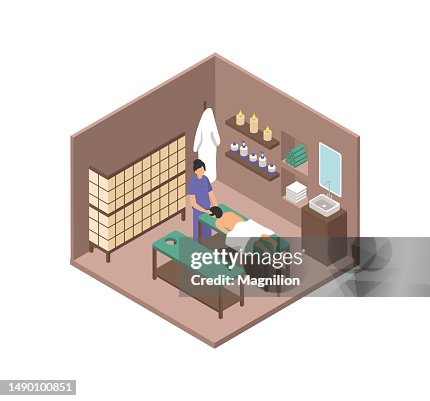 Massage Therapy Isometric Vector Massage Therapy Isometric Vector