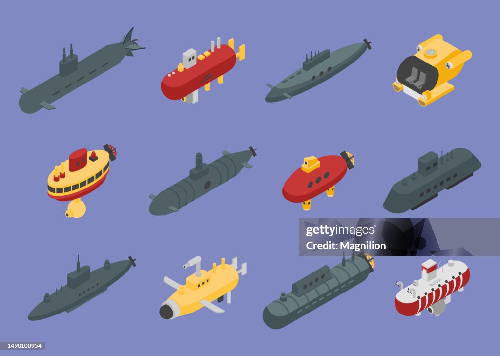 Isometrischer Vektor für U-Boote und Bathyscaphes