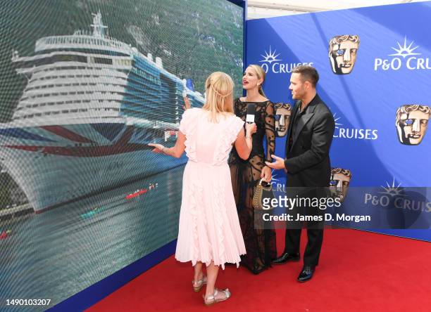 Sara Cox interviews Vogue Williams and Spencer Mathews as they attend the BAFTA Television Awards with P&O Cruises at The Royal Festival Hall on May...