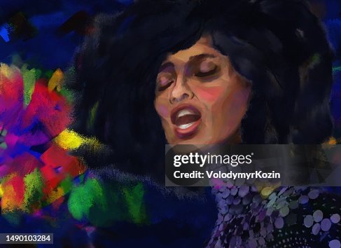 Four Color Portrait Singer Portrait Of A Darkskinned Singer In A Dress With A High Collar High-Res ...