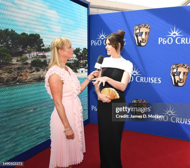 Sara Cox interviews Ellie Taylor as she attends the BAFTA Television Awards with P&O Cruises at The Royal Festival Hall on May 14, 2023 in London,...