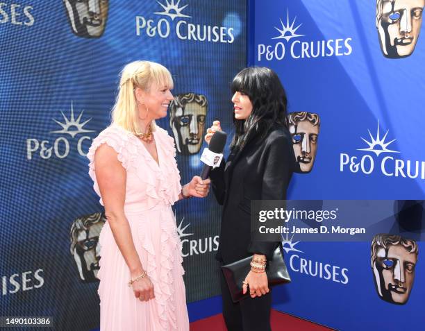 Sara Cox interviews Claudia Winkleman as she attends the BAFTA Television Awards with P&O Cruises at The Royal Festival Hall on May 14, 2023 in...