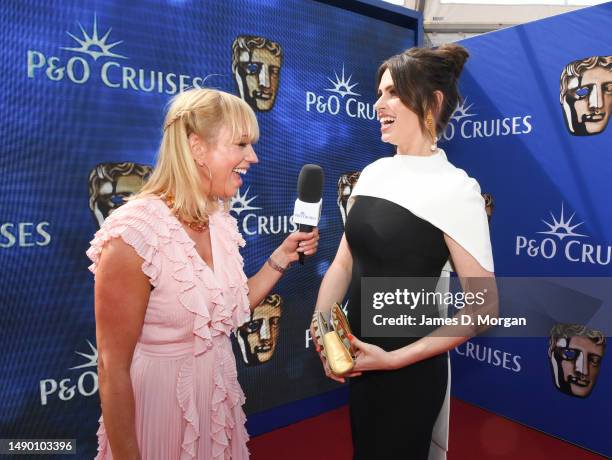 Sara Cox interviews Ellie Taylor as she attends the BAFTA Television Awards with P&O Cruises at The Royal Festival Hall on May 14, 2023 in London,...