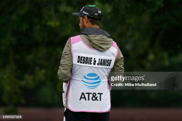 General view of a caddie bib during the final round of the AT&T Byron Nelson at TPC Craig Ranch on May 14, 2023 in McKinney, Texas.