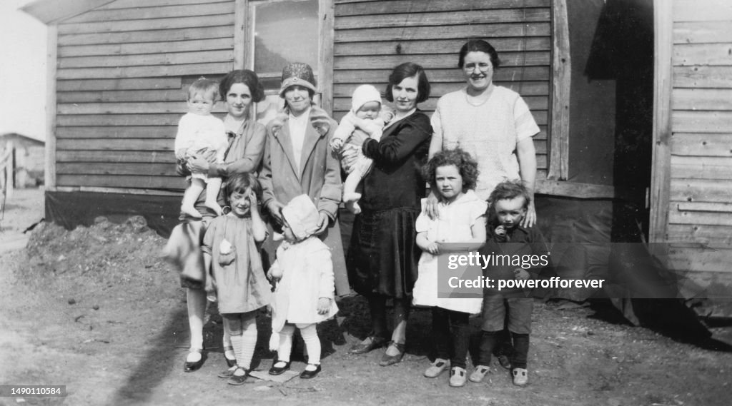 Group of Mothers with Their Children in Saskatoon, Saskatchewan, Canada - 1929