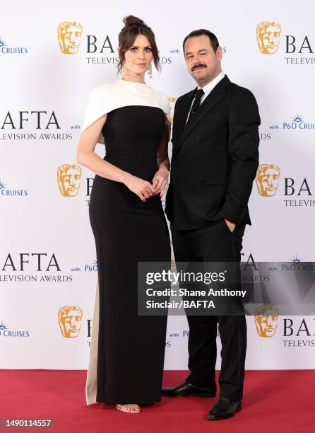 Ellie Taylor and Danny Dyer pose in the Winner's Room during the 2023 BAFTA Television Awards with P&O Cruises at The Royal Festival Hall on May 14,...