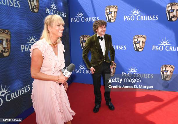 Sara Cox interviews Dylan Llewellyn as he attends the BAFTA Television Awards with P&O Cruises at The Royal Festival Hall on May 14, 2023 in London,...