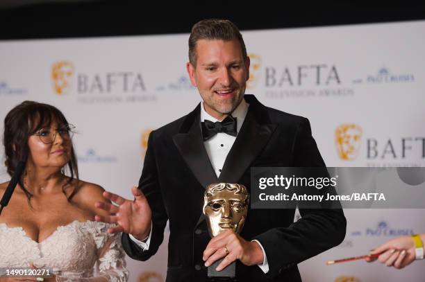 Amanda Lovett and Mike Cotton attend a press conference after receiving the P&O Cruises Memorable Moment Award and the Reality & Constructed Factual...