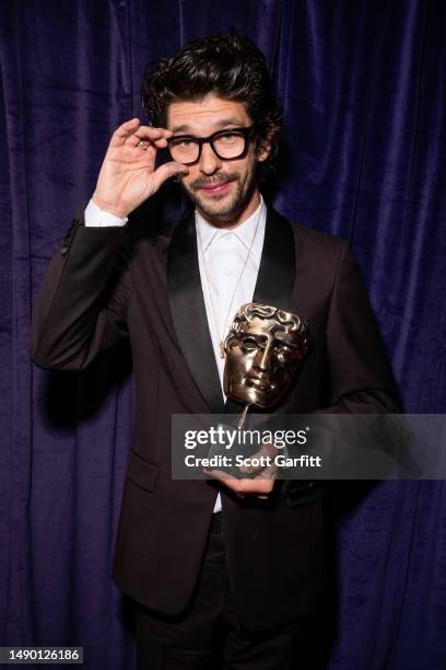 Ben Whishaw winner of Leading Actor Award for his performance in 'The Is Going To Hurt' poses backstage during the 2023 BAFTA Television Awards with...