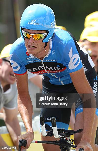 Johan Van Summeren of Belgium and Garmin-Sharp in action during stage nineteen of the 2012 Tour de France, a 53.5km time trial from Bonneval to...