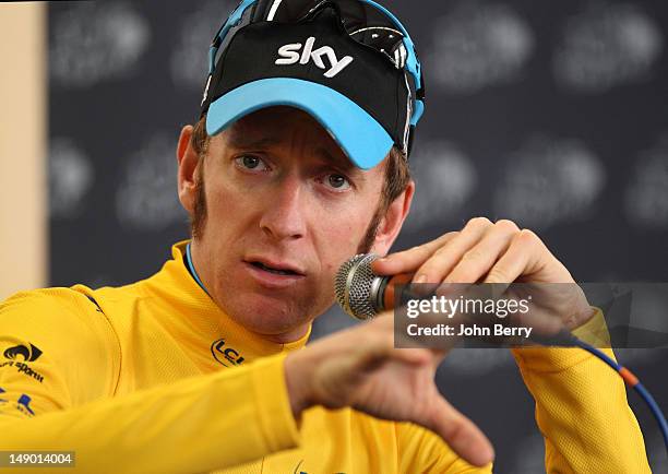 Bradley Wiggins of Great Britain and Sky Procycling consolidates his yellow jersey by winning stage nineteen of the 2012 Tour de France, a 53.5km...