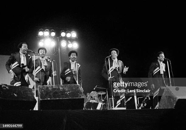 The Temptations performing in 1976 in Detroit, Michigan.