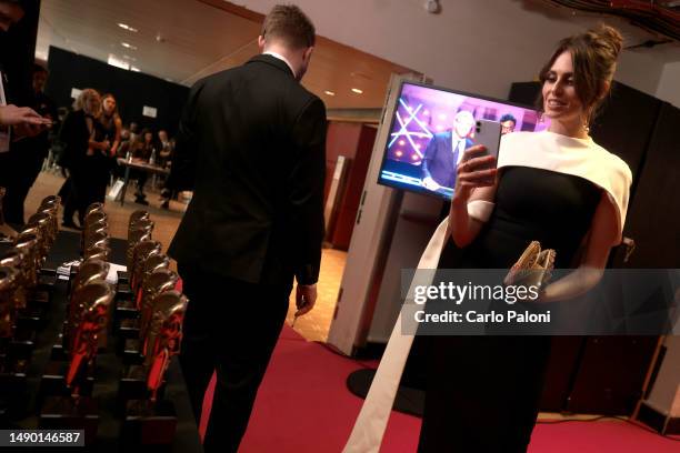 Ellie Taylor backstage during the 2023 BAFTA Television Awards with P&O Cruises at The Royal Festival Hall on May 14, 2023 in London, England.