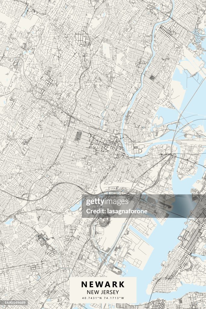 Newark, New Jersey, USA Vector Map