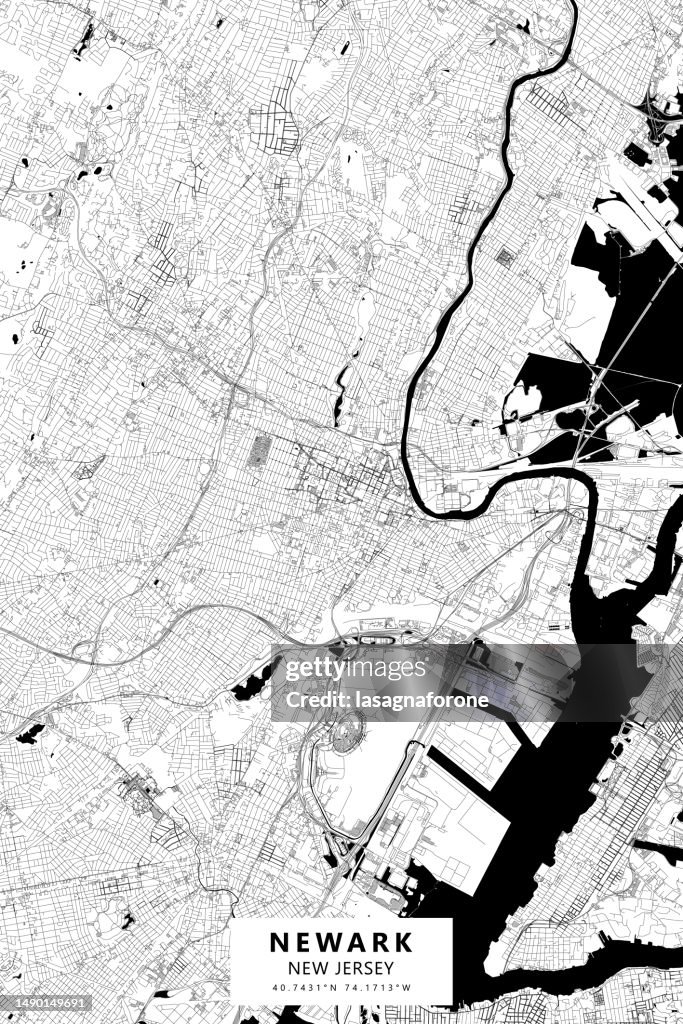Newark, New Jersey, USA Vector Map