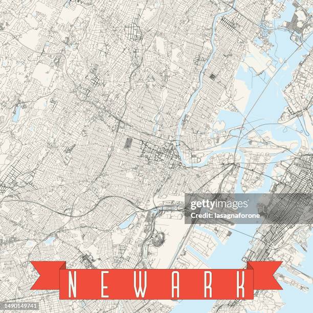 newark, new jersey, usa vector map - newark new jersey stock illustrations