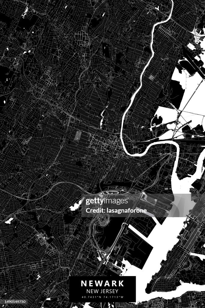 Newark, New Jersey, USA Vector Map