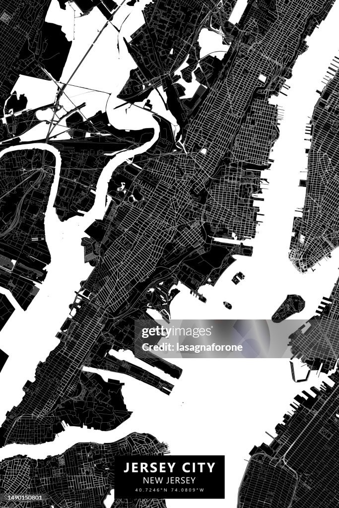 Jersey City, New Jersey, USA Vector Map