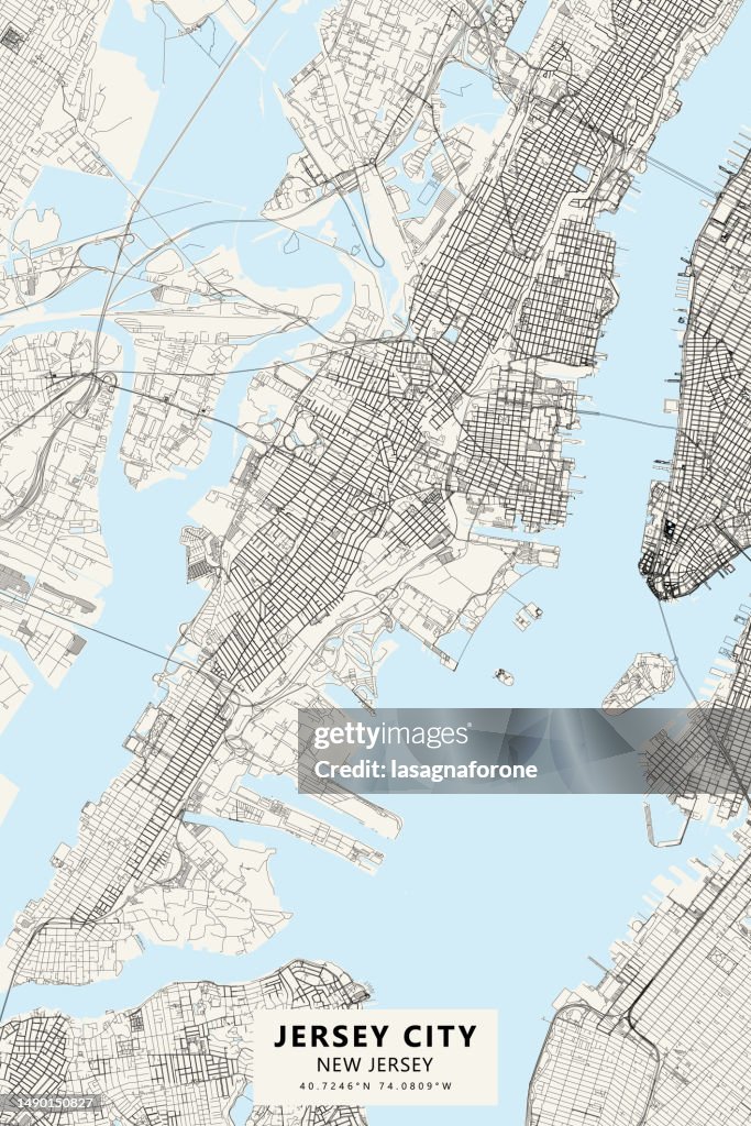 Jersey City, New Jersey, Vereinigte Staaten von Amerika Vektorkarte
