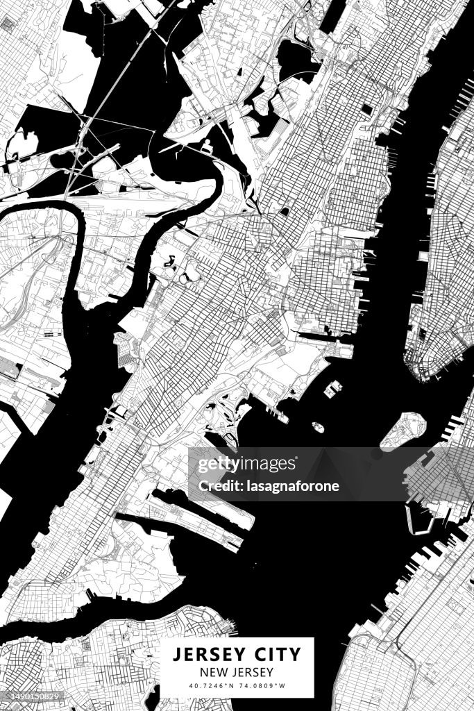 Jersey City, New Jersey, USA Vector Map