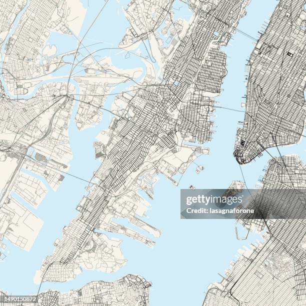 jersey city, new jersey, usa vector map - statue of liberty aerial view stock illustrations